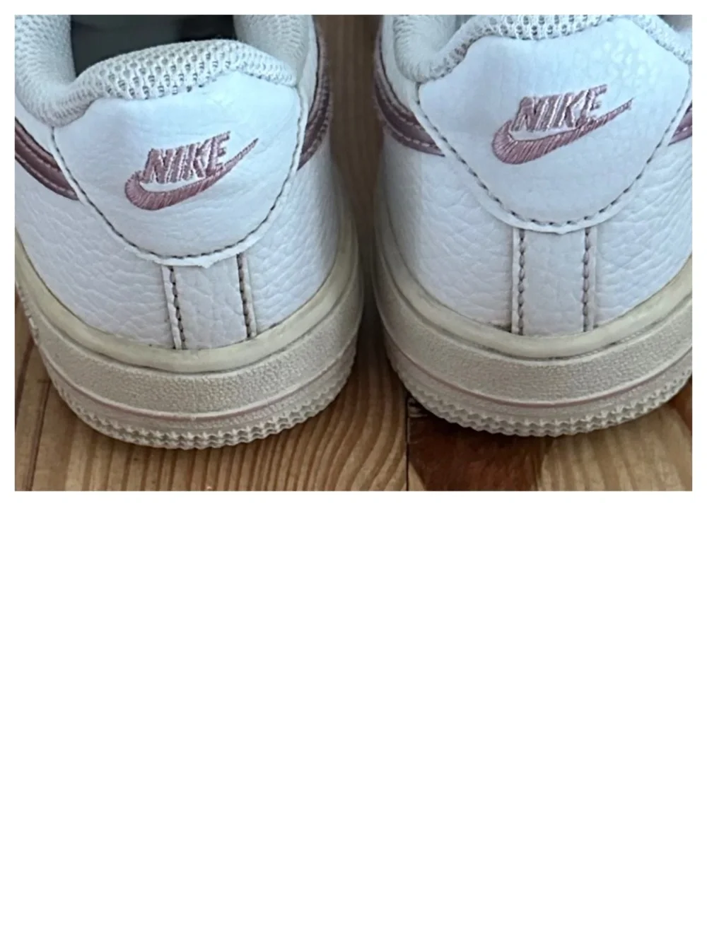 Nike Air Force 1 Shoes Sneakers Girls Sz 13 C White Pink Lo-Top Glaze